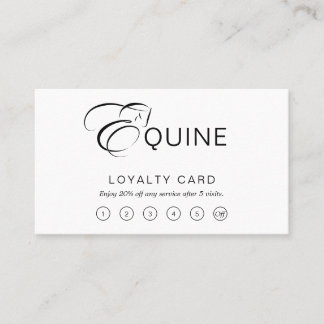Monogram Letter E Horse Loyalty Card