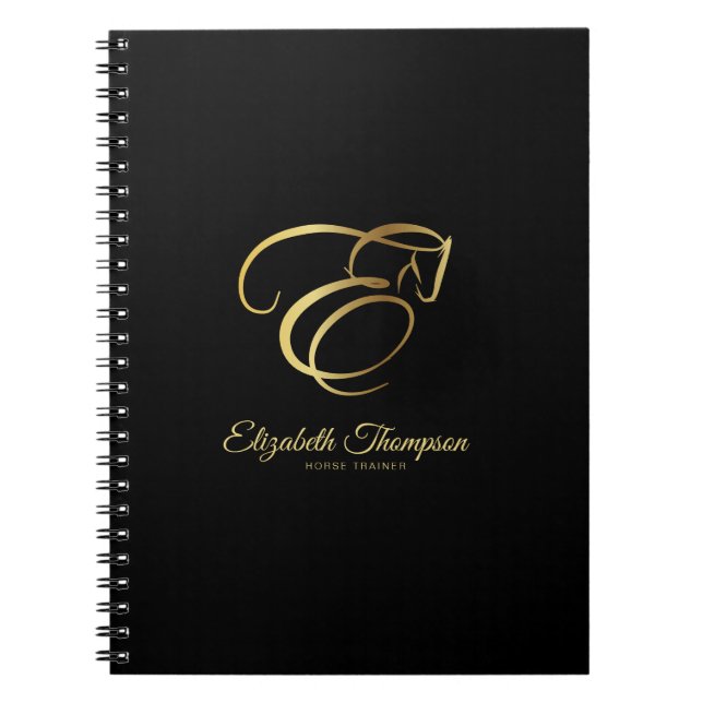 Monogram Letter E Horse  Notebook (Front)