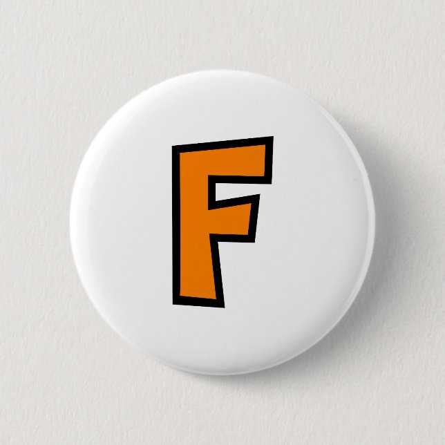 Monogram Letter F 2 Inch Round Button (Front)