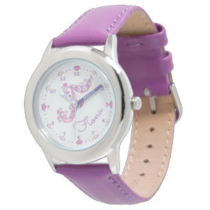 Monogram letter F personalized girls name Fiona Watch