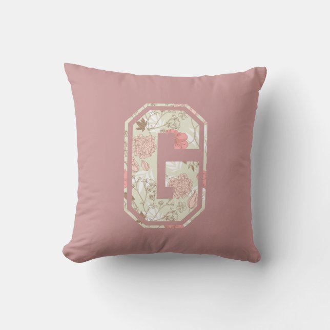 Monogram Letter G Throw Pillow (Front)