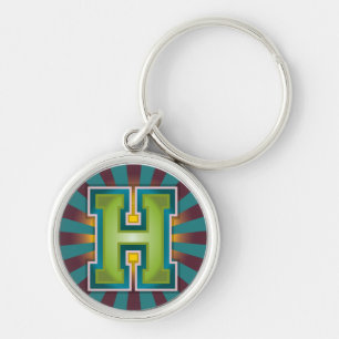 Monogram Letter 'H' Keychain