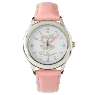 Monogram letter I doodle heart art name Indiana Watch