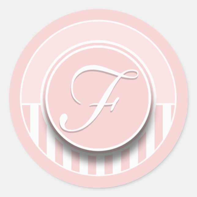 Monogram Letter Initial F Sticker Seal Label (Front)
