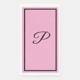 Monogram Letter Initial Pink Baby Shower Weddings Napkin