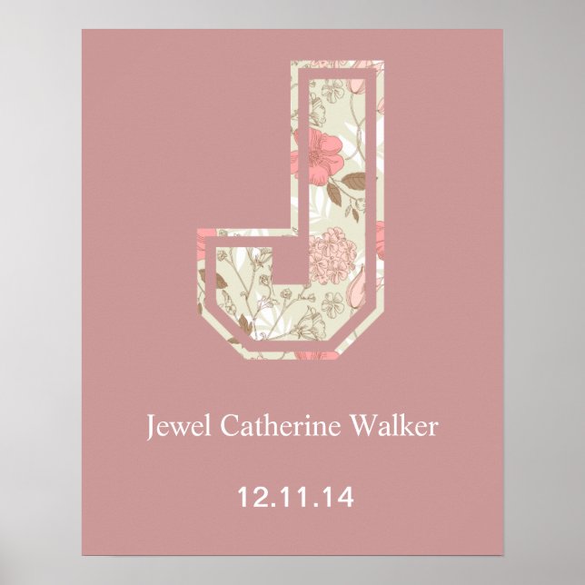 Monogram Letter J Poster (Front)