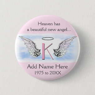 Monogram   Letter K   Add Name   Memorial 2 Inch Round Button