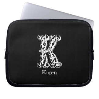 Monogram Letter K Initials Laptop Sleeve
