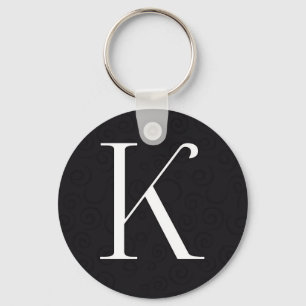 Monogram Letter K Keychain