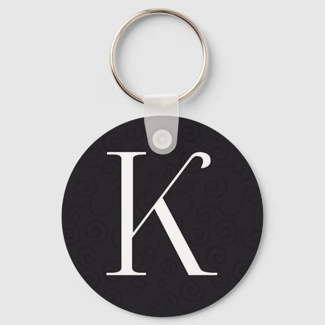 Monogram Letter K Keychain (Front)