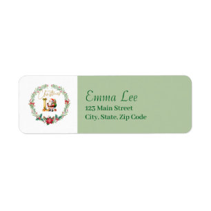 Monogram Letter L :Christmas Wreath w/ Santa Claus