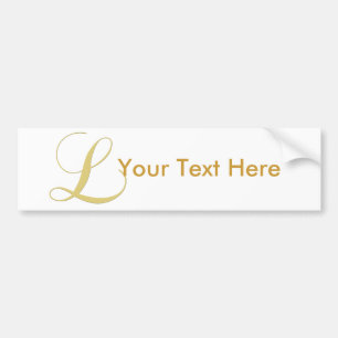 Monogram Letter L Golden Single Bumper Sticker