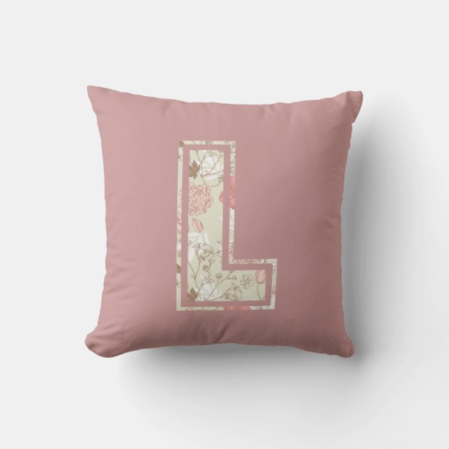 Monogram Letter L Throw Pillow (Front)