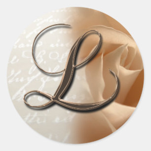Monogram Letter L  Wedding Envelope Sticker