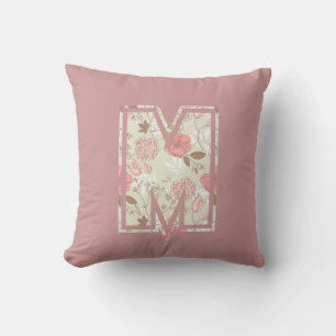 Monogram Letter M Throw Pillow