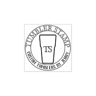 Monogram Letter Mug Cup Tumbler Rubber Stamp