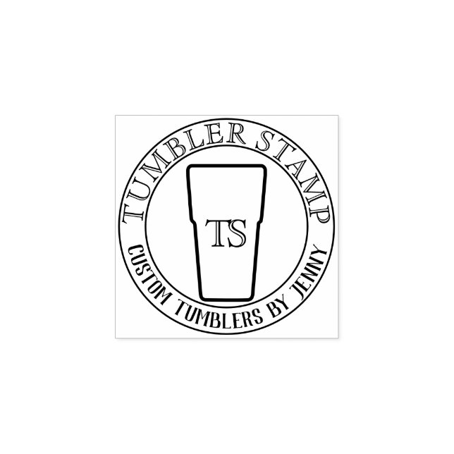 Monogram Letter Mug Cup Tumbler Rubber Stamp (Imprint)