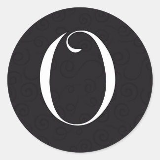 Monogram Letter O Classic Round Sticker