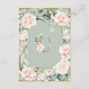 Monogram Letter O Floral Thank You Card