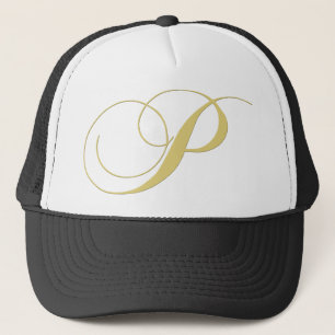 Monogram Letter P Golden Single Trucker Hat