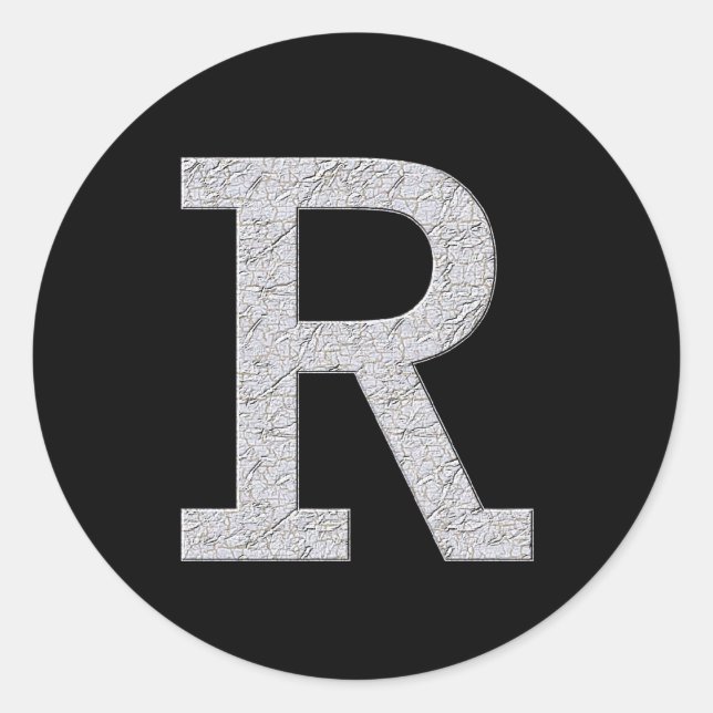 Monogram Letter R Classic Round Sticker (Front)