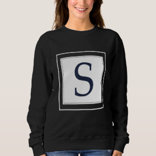 Monogram Letter S Alphabet S Initial Navy Blue Sweatshirt