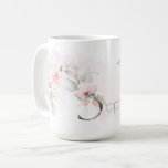 Monogram Letter S Elegant Blush Pink Rose Coffee Mug<br><div class="desc">Monogram Floral Letter S - A pale blush pink watercolor wash behind delicate blush pink cottage roses. Pretty watercolor floral sprays on both sides of the mug - and decorate the large first letter of your name. Delicate hand painted smokey green foliage and watercolor sweetheart roses in blush pink is...</div>