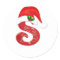 Monogram letter S, Santa hat Christmas