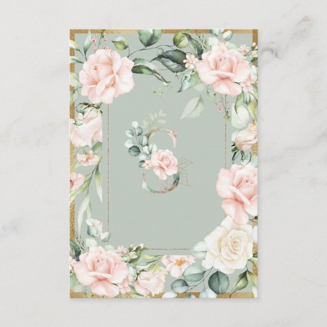 Monogram Letter S Wedding Thank You Card (Front)