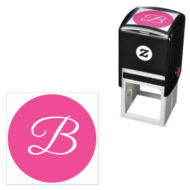 Monogram Letter Script Serif Font Text Self-inking Stamp (In Situ)