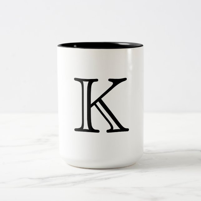 Monogram Letter Two-Tone Coffee Mug (Center)