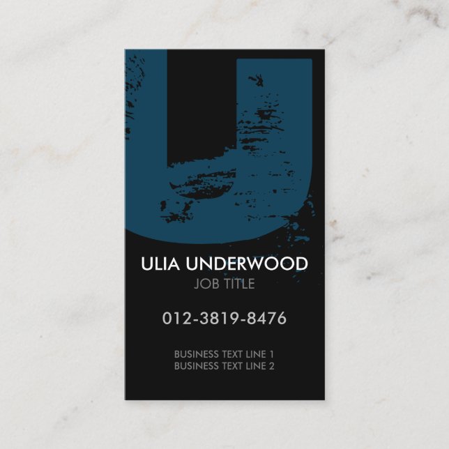 Monogram Letter U Business Card (Front)