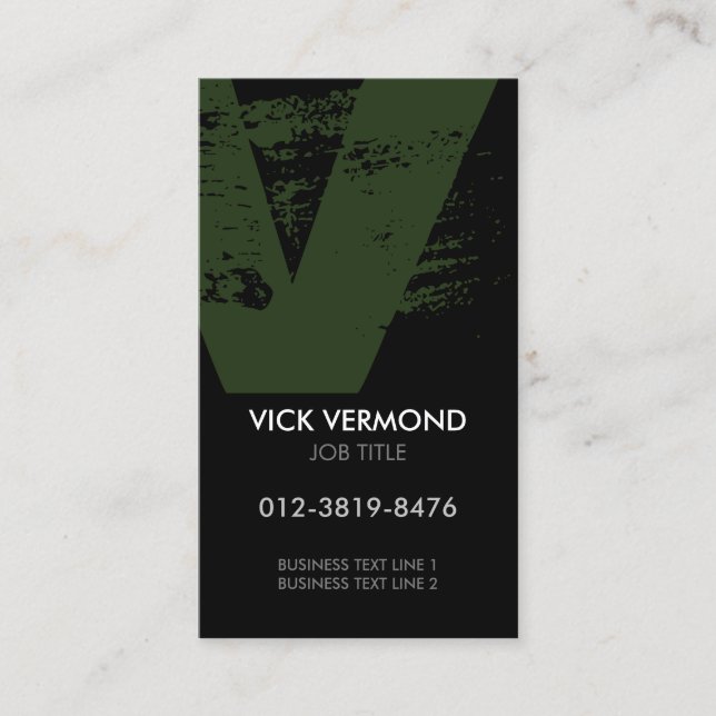 Monogram Letter V Business Card (Front)