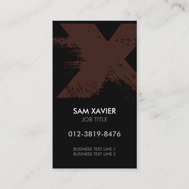 Monogram Letter X Business Card (Front)