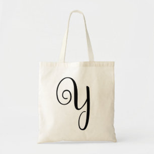 Monogram Letter "Y" Budget Tote-Canvas Tote Bag