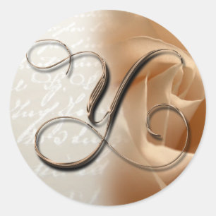 Monogram Letter Y  Wedding Envelope Sticker