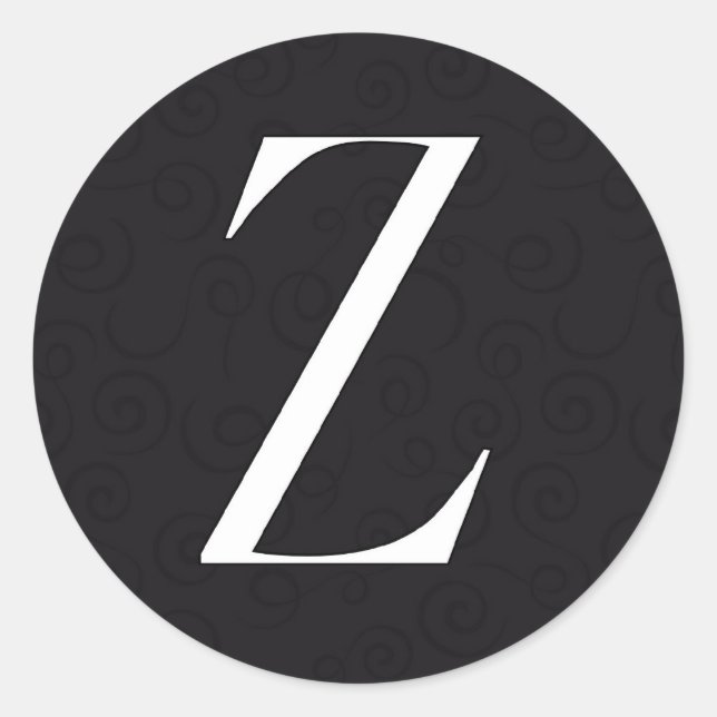 Monogram Letter Z Classic Round Sticker (Front)