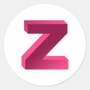 Monogram Letter Z Classic Round Sticker