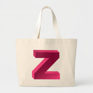 Monogram Letter Z Large Tote Bag