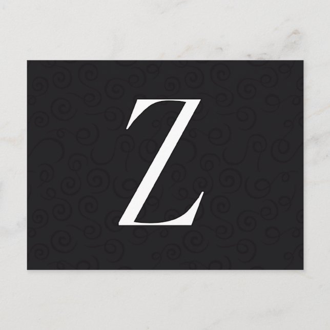Monogram Letter Z Postcard (Front)