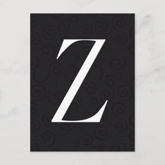 Monogram Letter Z Postcard
