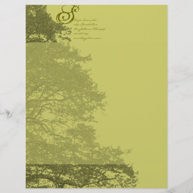 Monogram Letterhead Lime Tree (Front)