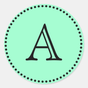 Monogram Letters Classic Round Sticker