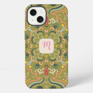 Monogram Light Green & Colourful iPhone 13 Case