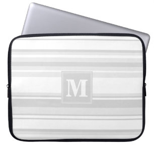 Monogram light grey stripes laptop sleeve