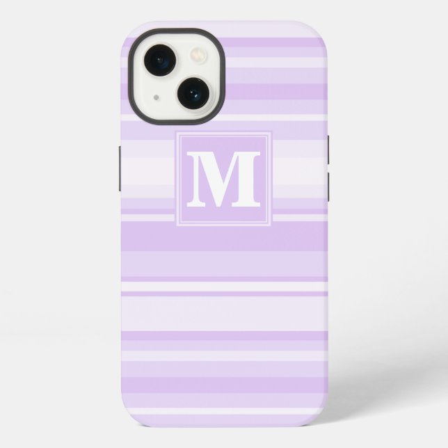 Monogram lilac stripes Case-Mate iPhone case (Back)