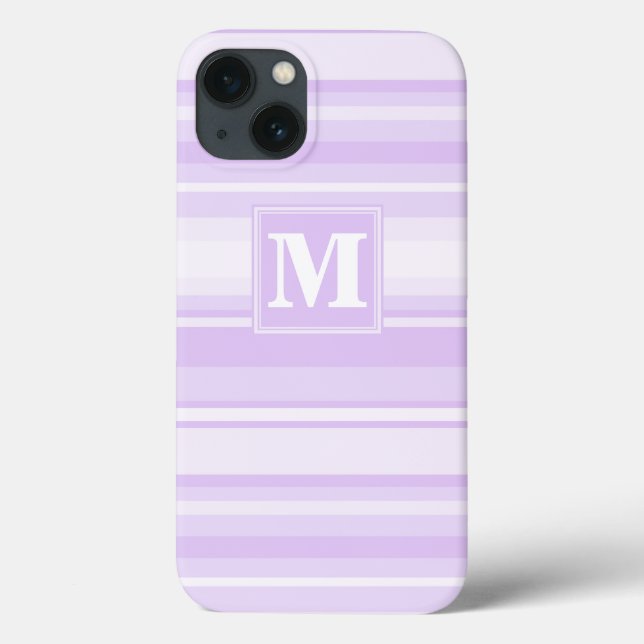 Monogram lilac stripes Case-Mate iPhone case (Back)