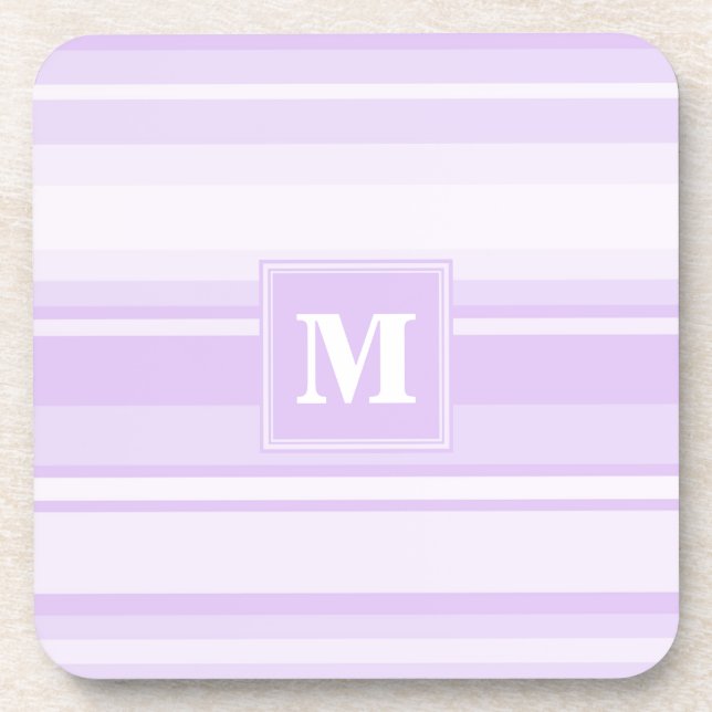 Monogram lilac stripes coaster (Front)