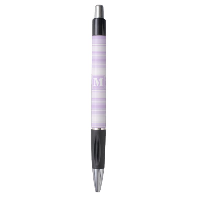 Monogram lilac stripes pen (Front Vertical)