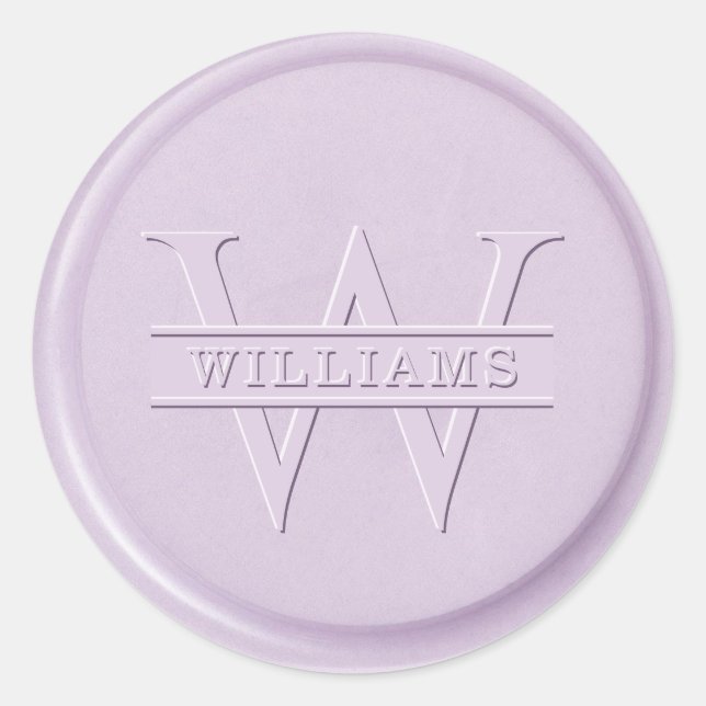Monogram Liliac Wax Seal Sticker (Front)